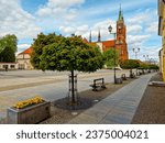 Catholic cathedral of Blessed Virgin Mary in the center of the old city. Bialystok, Poland