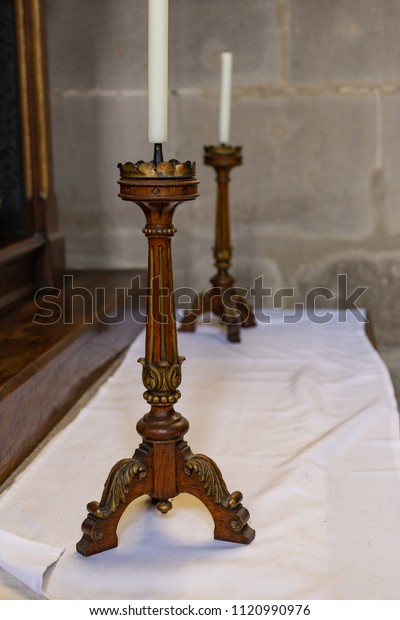 Catholic Church Details Parts Altar South Stock Image