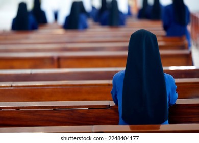Catholic church.  Dominican community. Catholc nuns at mass. Bien Hoa. Vietnam.  - Shutterstock ID 2248404177