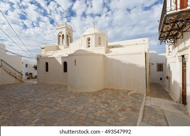 Catholic church in the medieval castle of Naxos. - Shutterstock ID 493547992
