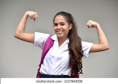Catholic Female Student And Muscles