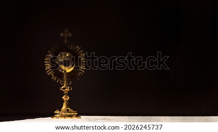 Catholic Monstrance on Altar at Adoration