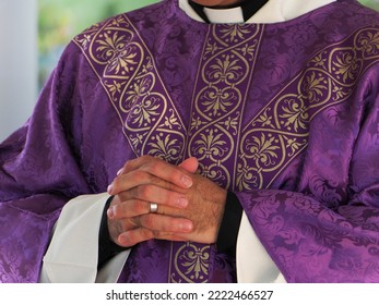 Catholic Priest Praying Hands Joined