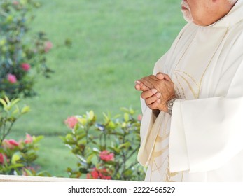 Catholic Priest Praying Hands Joined