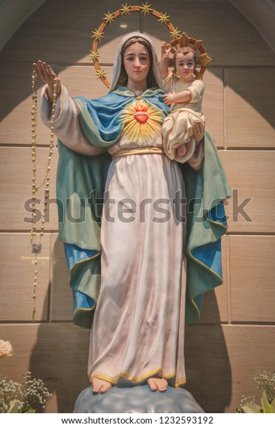 Catholic Statue Our Lady Holy Rosary Stock Photo (Edit Now) 1232593192