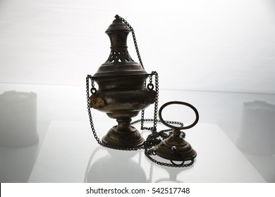 Catholic Thurible (chain Censer Or Incense Burner) With A Boat