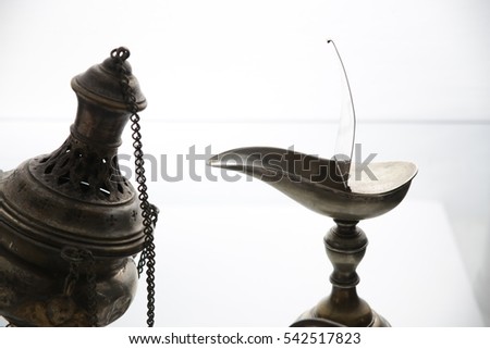 Catholic thurible (chain censer or incense burner) with a boat