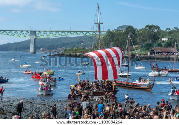 Catoira Galicia Spain August 2 2015 Sports Recreation Stock Image 1103084264