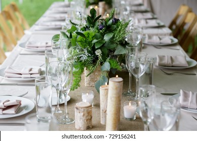 A Catskills Wedding Themed Table Centerpiece