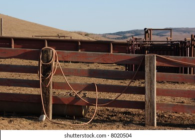 Cattle Pen On Rural California Ranch