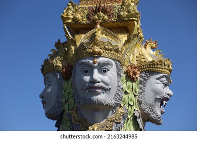 Catur Muka Statue depicting the Hindu god Brahma at the port of Benoa, Bali, Indonesia.