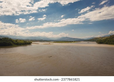 The Cauca River is the second most important river in Colombia. It is born near the Ox lagoon in The Colombian Massif (department of Cauca).