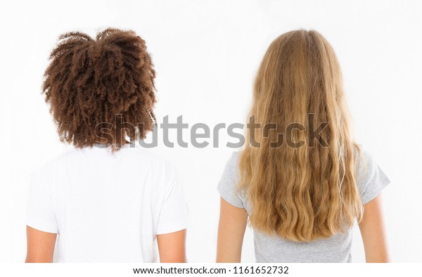 Caucasian Afro Woman Hair Type Set Stock Photo Edit Now 1161652732