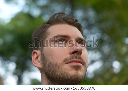 Similar – Image, Stock Photo Portrait of a casual bearded man