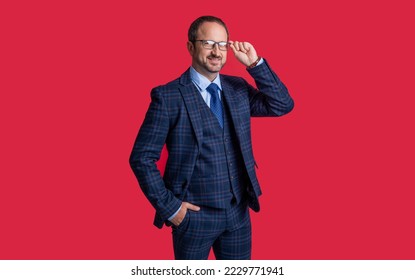 caucasian businessperson in studio. businessperson wear jacket and tie. photo of businessperson - Shutterstock ID 2229771941