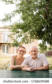 CAUCASIAN Couple Of Silent Generation In Their 80s. Happy Senior Healthy Man And Woman