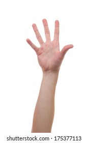 Caucasian Hand Reaching For Another Person Or Body Part