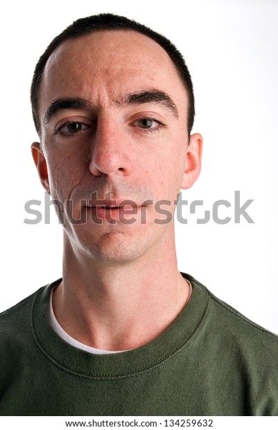 Caucasian Male Headshot Looking Forward Bit Stock Photo (Edit Now