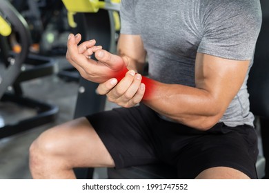 Caucasian Man Grab His Wrist With Red Spot On Wrist Pain From Wrist Injury