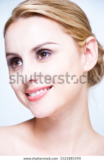 Caucasian Sexy Young Female Smiling Sideways Stock Photo Edit Now
