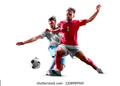 caucasian soccer players isolated on white background - Powered by Shutterstock