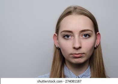 caucasian teen girl studio indoor portrait big ears