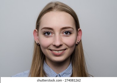 caucasian teen girl studio indoor portrait big ears