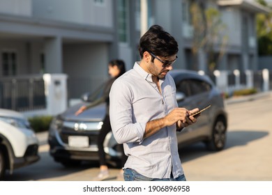 Caucasian Woman Driver Making Phone Call To Insurance Agent After Traffic Accident. Accident. Car insurance an non-life insurance concept.  - Powered by Shutterstock