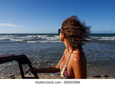 caucasian woman on a buggy - Powered by Shutterstock