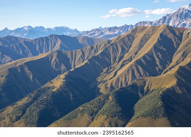 Caucasus mountain range in Georgia. Mountain landscape