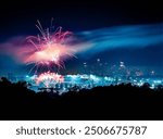 I caught this breathtaking fireworks display over downtown Los Angeles. The city skyline was bathed in a kaleidoscope of colors as the explosions lit up the night sky.