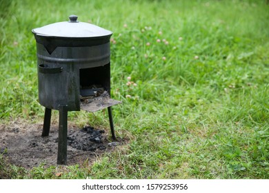 cauldron on a small portable stove