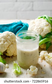 Cauliflower Alfredo Sauce.style Rustic.selective Focus