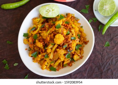cauliflower fry or crispy Gobi 65 or gobi manchurian dry fried in oil  popular north Indian food.