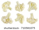 Cauliflower isolated on white. Cauliflower macro. Collection. With clipping path.