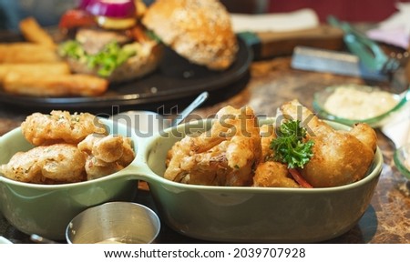 cauliflower and mushroom deepfried vegetarian food