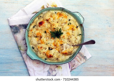 Cauliflower With Béchamel Sauce And Cheese.