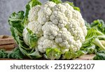 Cauliflower vegetable in store close view