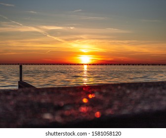 Causeway Bridge At Sunset In Mandeville Louisiana