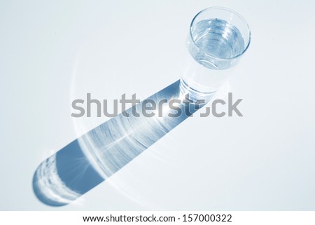 Caustic effect as light passes through a glass of water.