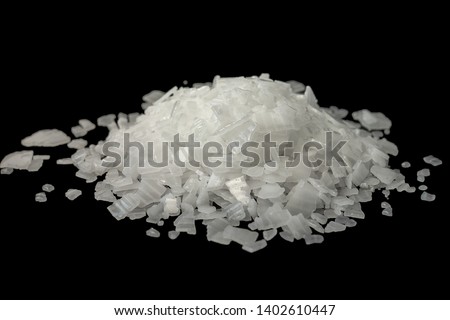 Caustic soda,Sodium Hydroxide isolate on black background