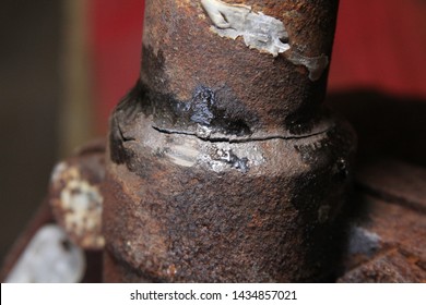 Caustic stress cracking of carbon steel steam piping. Weld defects are contributing factor. 
