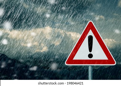 Caution - bad weather - Shutterstock ID 198046421