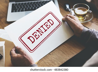 Caution Denied Pending Rejected Secret Warning Concept - Shutterstock ID 483842380