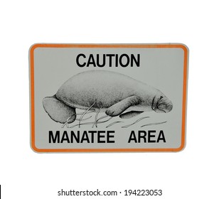 Caution Manatee Area Warning Sign