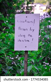 Caution Poison Ivy Sign Post