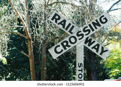 Caution Sigh For Railway Crossing