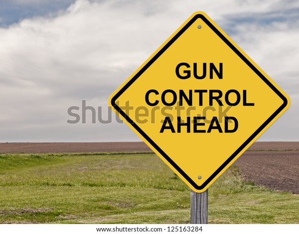 Caution Sign About Gun\
Control