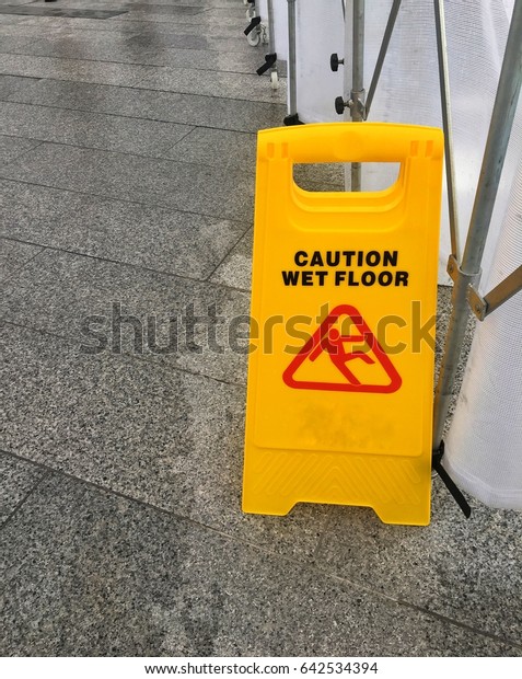 Caution Wet Floor Sign Be Careful Stock Photo Edit Now 642534394