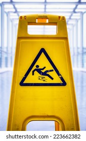 Caution Wet Floor Sign Corridor Stock Photo 182258621 | Shutterstock